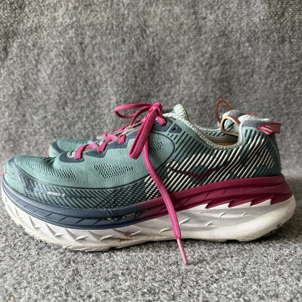 HOKA ONE ONE Bondi 5 Men's Lace Up Running Sneaker Low Top 1014759 AVIG